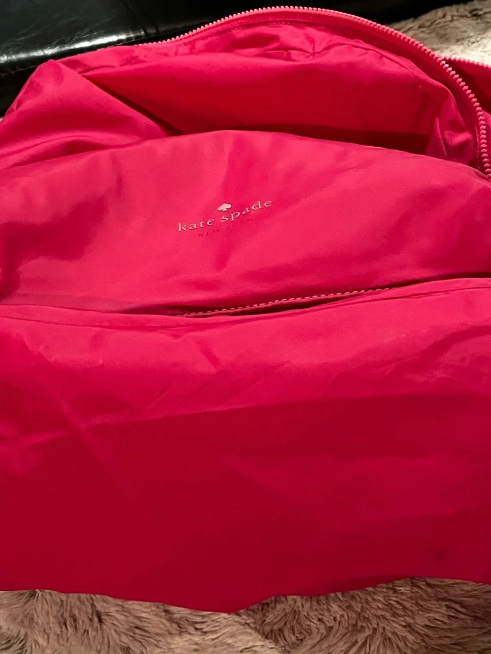 kate spade Bright Magenta Packable Nylon Backpack with Front Pocket